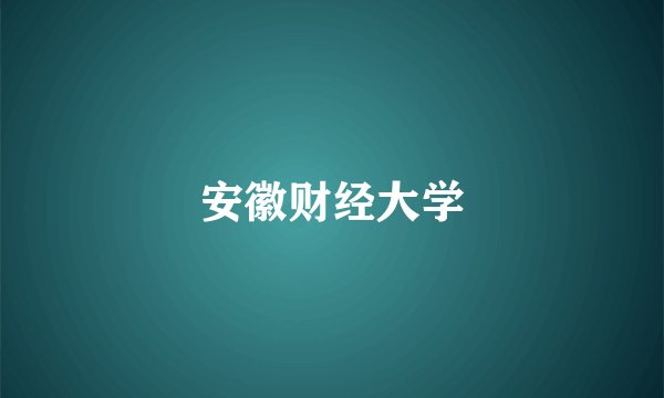 安徽财经大学