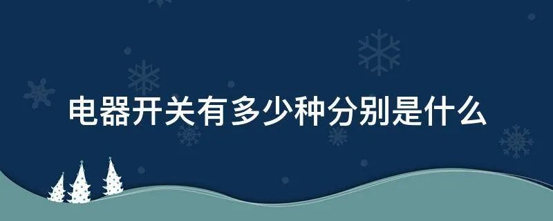 电器开关有多少种分别是什么