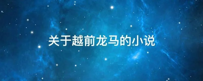 关于越前龙马的小说