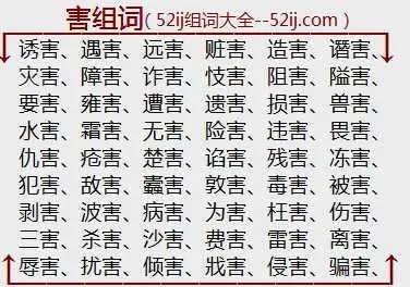 用害组词