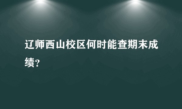 辽师西山校区何时能查期末成绩？