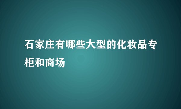 石家庄有哪些大型的化妆品专柜和商场