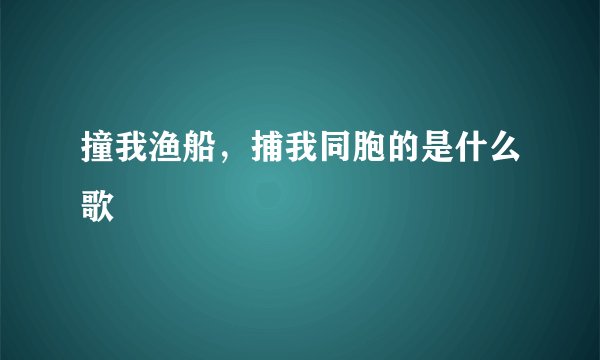 撞我渔船，捕我同胞的是什么歌
