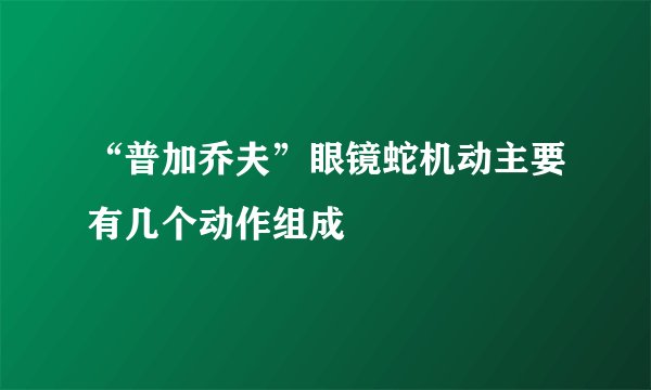 “普加乔夫”眼镜蛇机动主要有几个动作组成