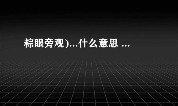 粽眼旁观)...什么意思 ...