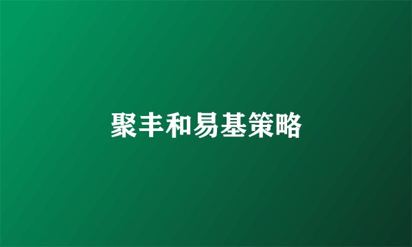 聚丰和易基策略
