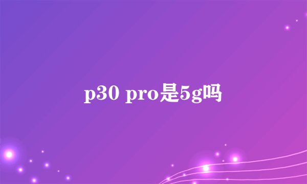 p30 pro是5g吗