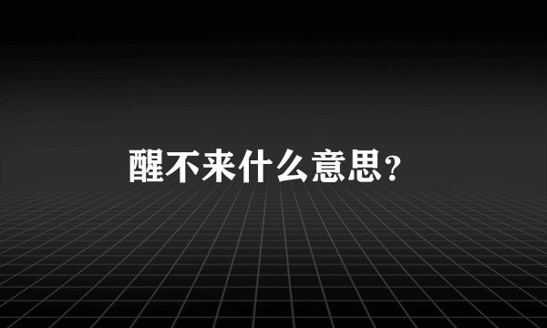 醒不来什么意思？
