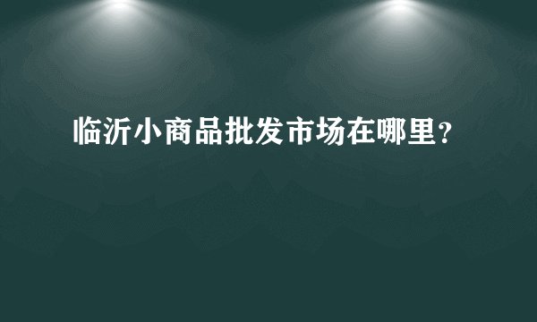 临沂小商品批发市场在哪里？