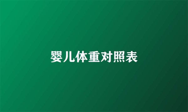 婴儿体重对照表