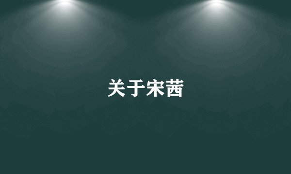 关于宋茜