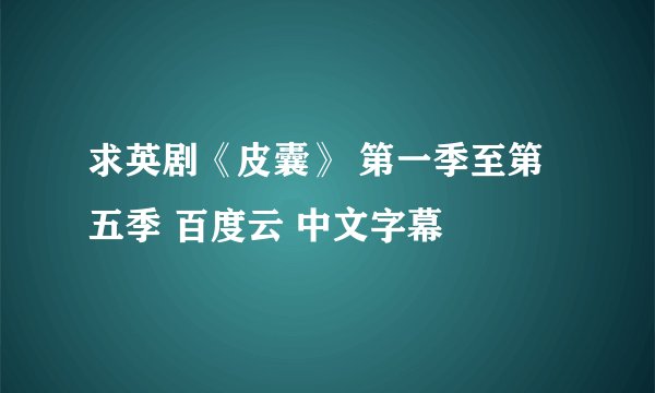 求英剧《皮囊》 第一季至第五季 百度云 中文字幕