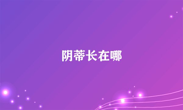 阴蒂长在哪