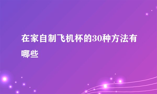 在家自制飞机杯的30种方法有哪些