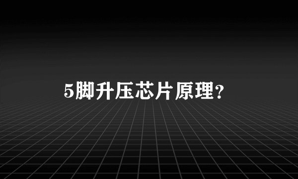 5脚升压芯片原理？