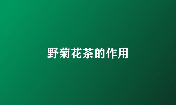 野菊花茶的作用