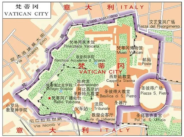 梵蒂冈国家的地图？