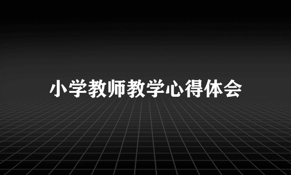 小学教师教学心得体会
