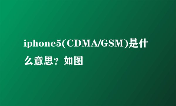 iphone5(CDMA/GSM)是什么意思？如图