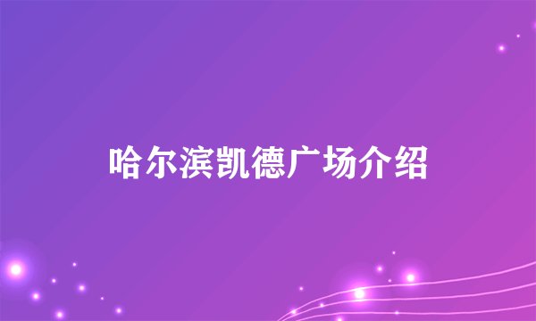 哈尔滨凯德广场介绍