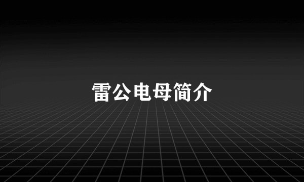 雷公电母简介