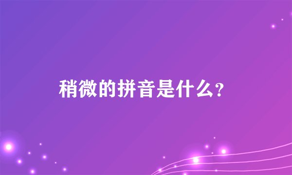 稍微的拼音是什么？