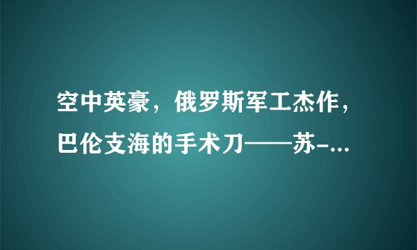 空中英豪，俄罗斯军工杰作，巴伦支海的手术刀——苏-27战斗机