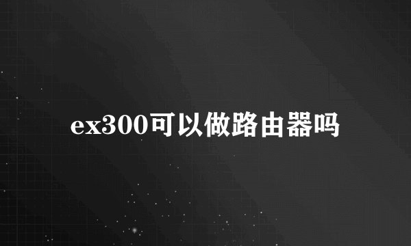 ex300可以做路由器吗
