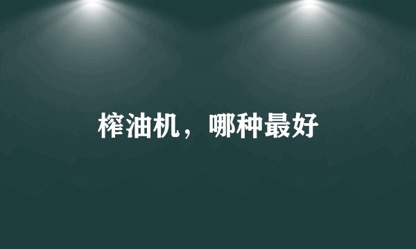 榨油机，哪种最好