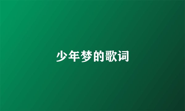 少年梦的歌词