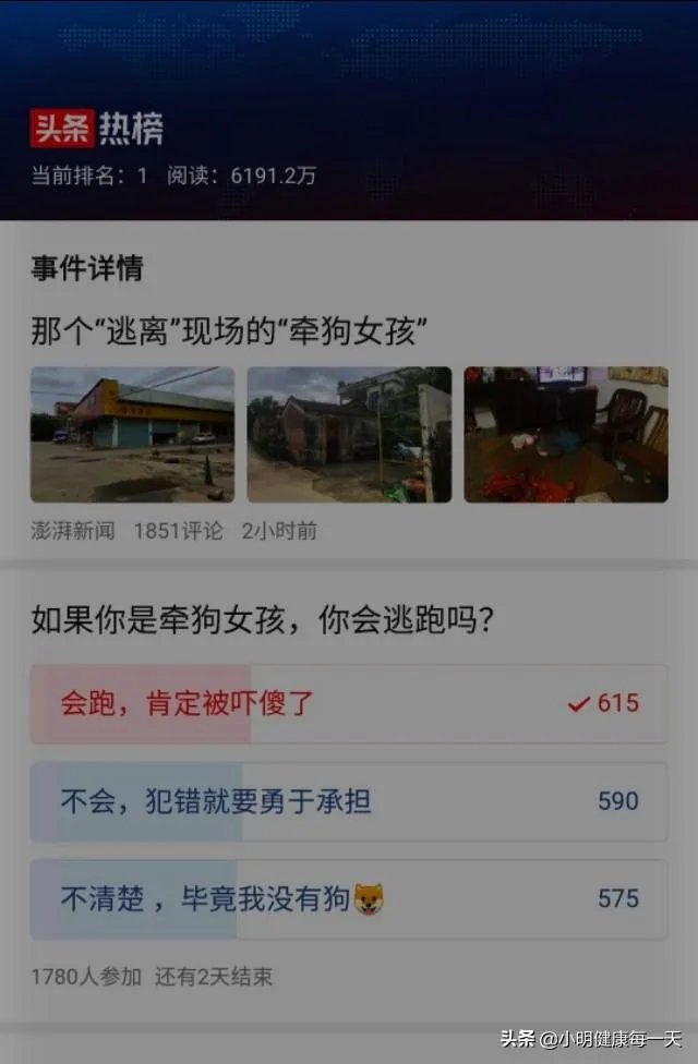 如果你是牵狗女孩,你会逃跑嘛?