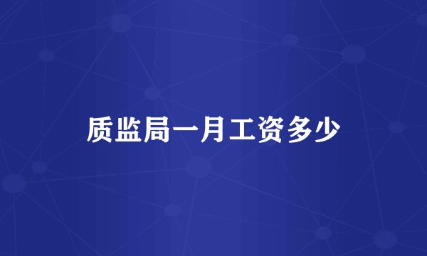 质监局一月工资多少