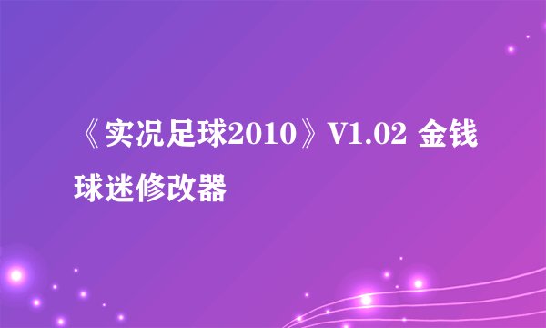 《实况足球2010》V1.02 金钱球迷修改器
