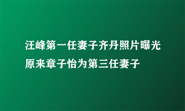 汪峰第一任妻子齐丹照片曝光原来章子怡为第三任妻子