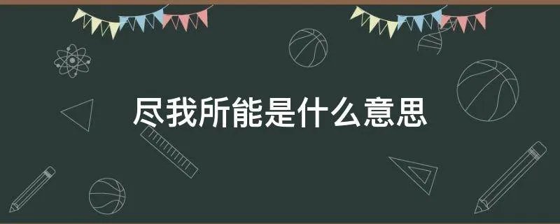 尽我所能是什么意思