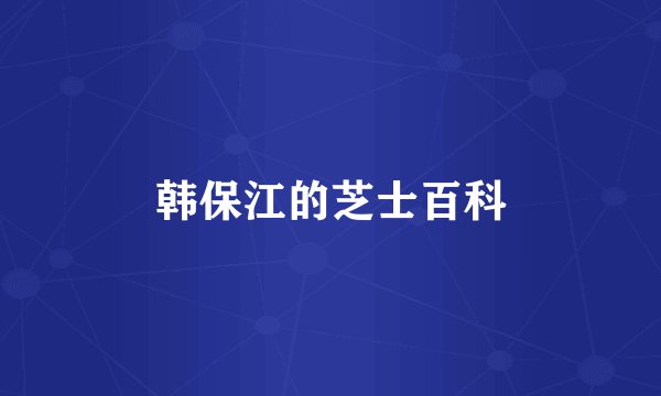 韩保江的芝士百科