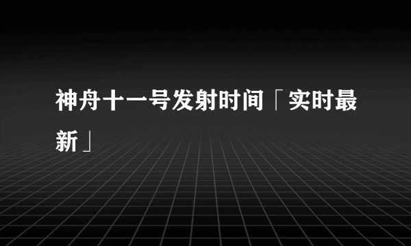 神舟十一号发射时间「实时最新」
