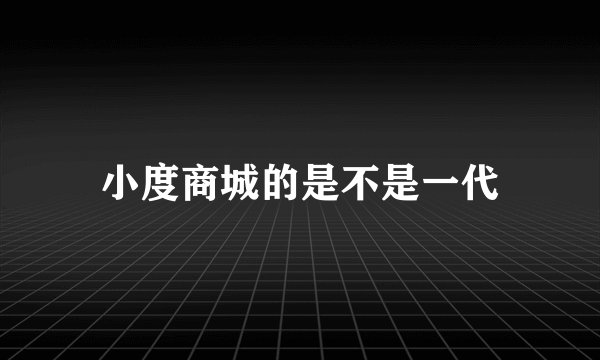 小度商城的是不是一代