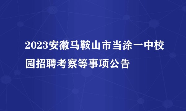 2023安徽马鞍山市当涂一中校园招聘考察等事项公告