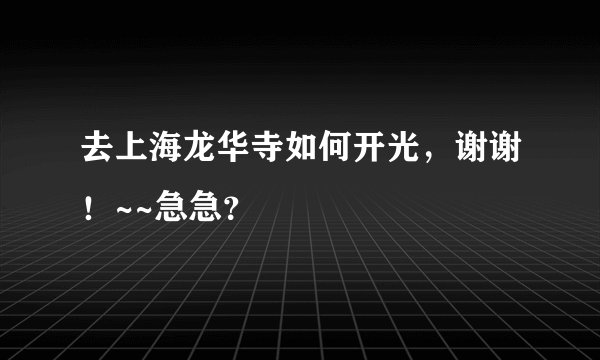 去上海龙华寺如何开光，谢谢！~~急急？