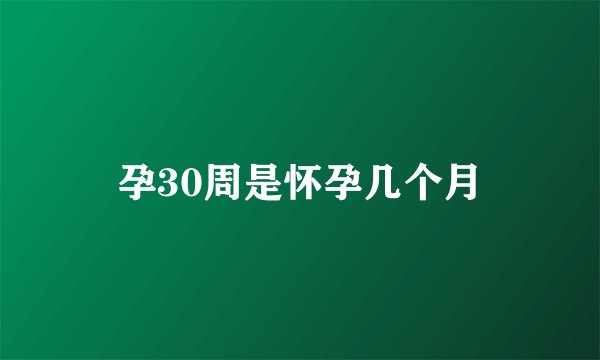 孕30周是怀孕几个月