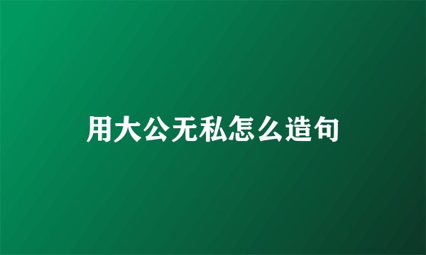 用大公无私怎么造句