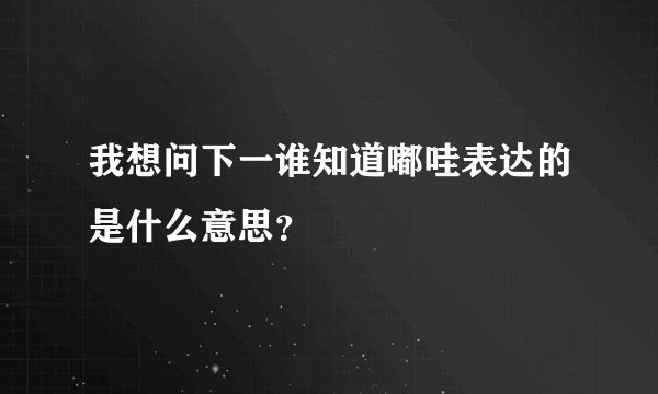我想问下一谁知道嘟哇表达的是什么意思？
