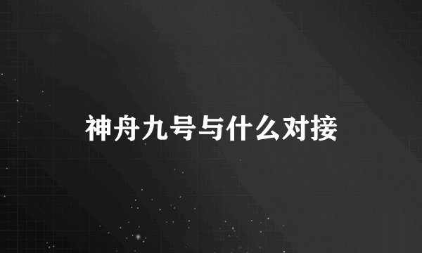 神舟九号与什么对接