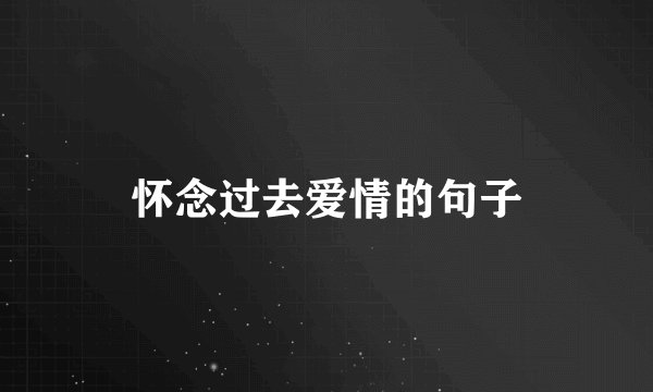 怀念过去爱情的句子
