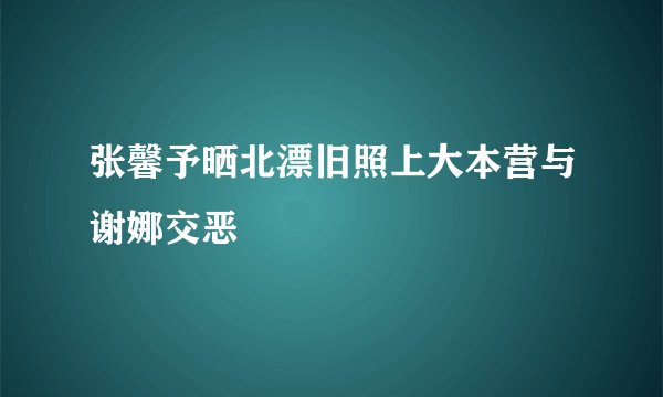 张馨予晒北漂旧照上大本营与谢娜交恶