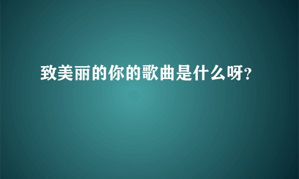 致美丽的你的歌曲是什么呀？