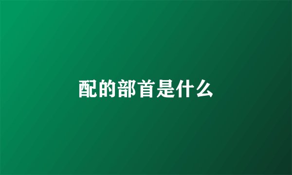 配的部首是什么