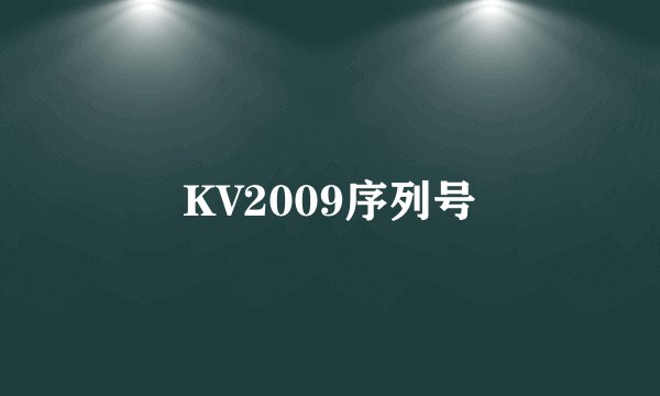 KV2009序列号