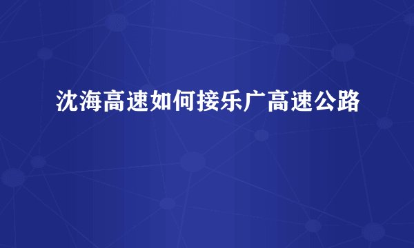 沈海高速如何接乐广高速公路